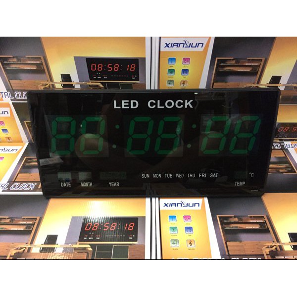 Jam Dinding Digital LED Meja LED Clock 4622 Hijau