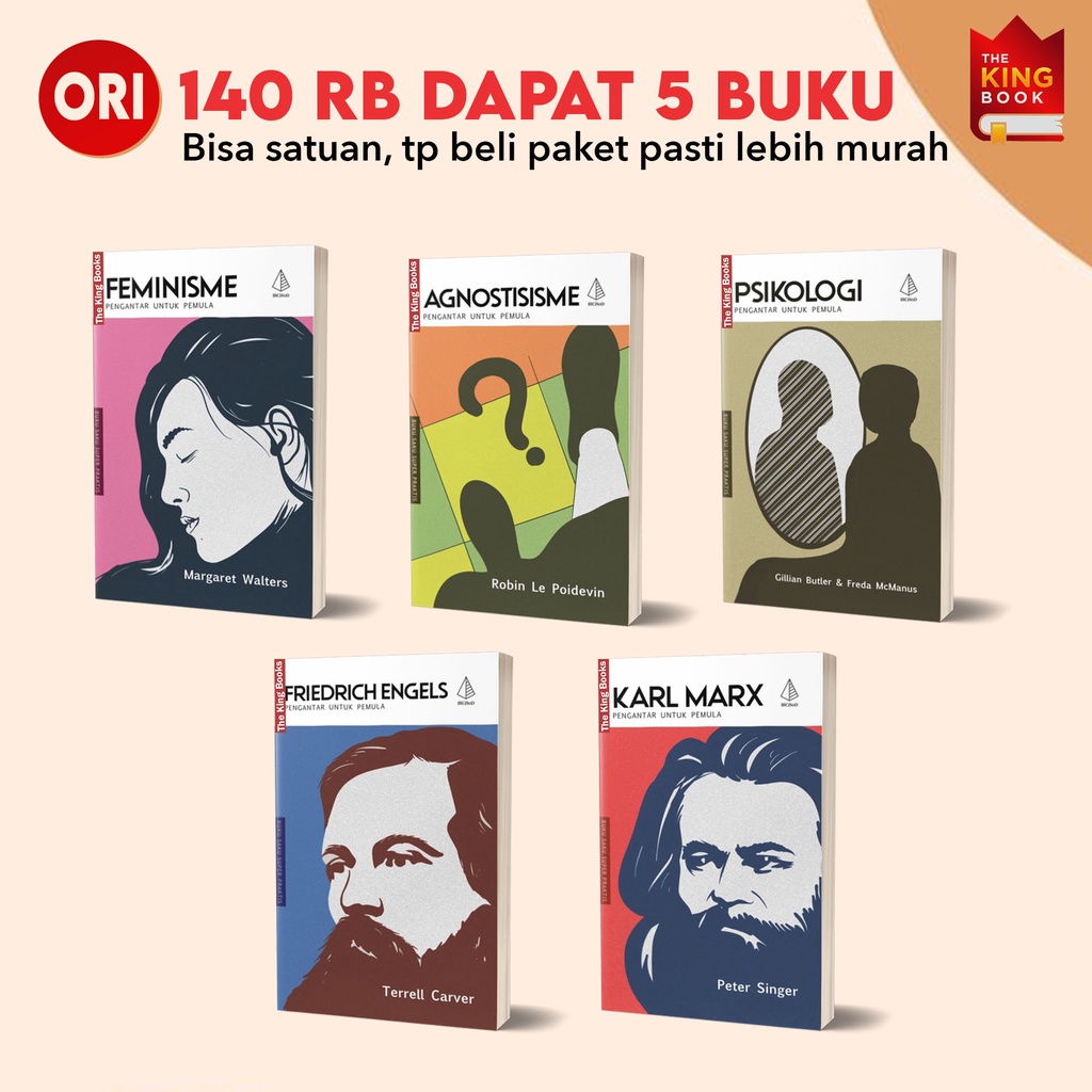 Paket 5 buku Pengantar feminisme agnostisisme psikologi frederich engels karl marx