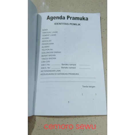 Buku Agenda Pramuka