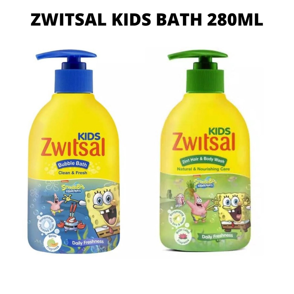 ZWITSAL Kids 2-in-1 Hair &amp; Body Wash Natural &amp; Nourishing Care / Bubble Bath Clean &amp; Fresh 280ml 280 ml 250ml Refill shampoo 180ml