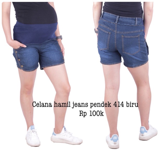 Celana hamil jeans pendek 414 biru