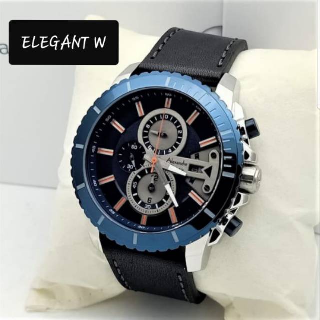 JAM TANGAN ALEXANDER CHRISTIE PRIA ORIGINAL AC 6527 MC SILVER BLUE