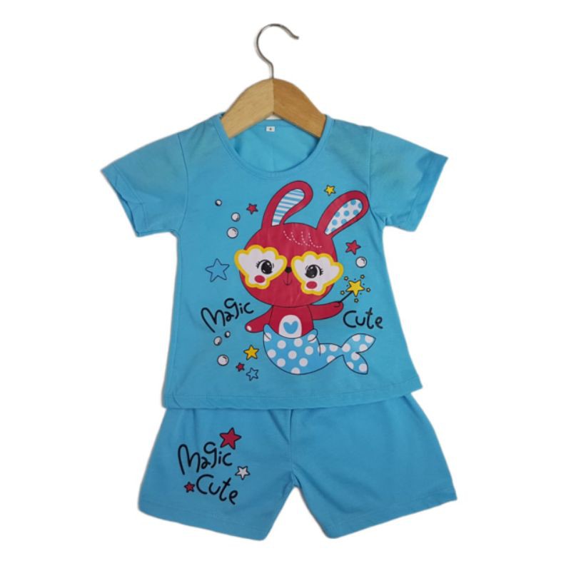 SETELAN BAJU ANAK PEREMPUAN REJECT MOTIF MAGIC MERMAID 2-6 TAHUN