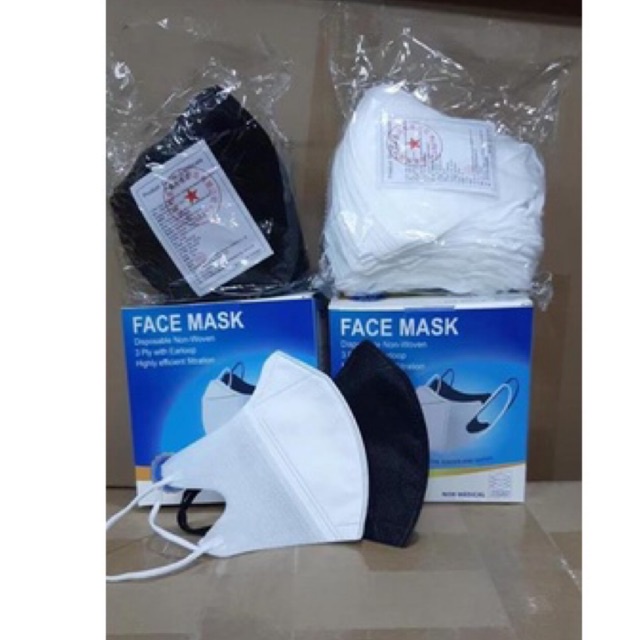 Masker Duckbill Hitam/Putih/Warna