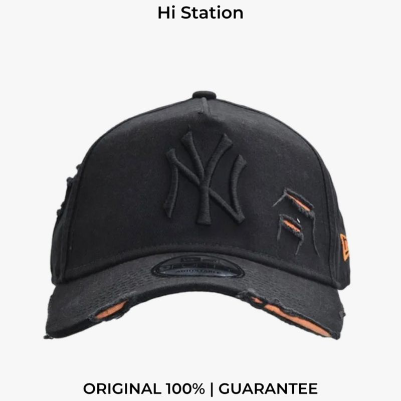 New Era 940AF NY Yankee Cotton Damage Black Men's Cap - NRA11725437