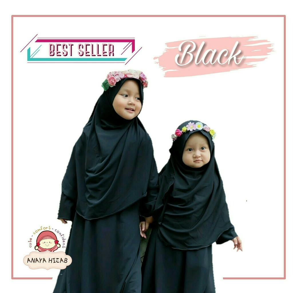 PASHMINA INSTAN HITAM/PASHMINI/PASHMINA/ JILBAB INSTAN/PASHMINA INSTAN ANAK/JILBAB ANAK/HIJAB ANAK