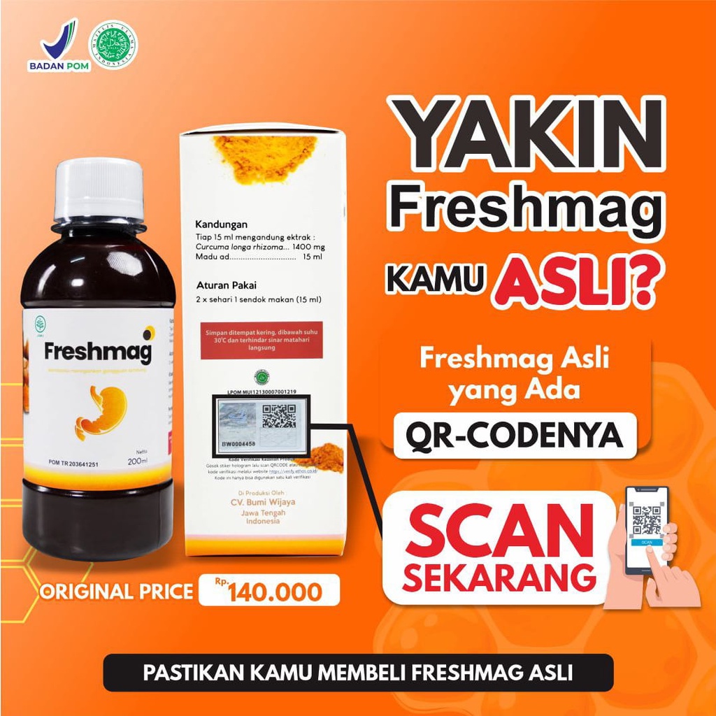 

FRESHMAG - Original Madu Fresh Maag Obat Herbal Ampuh Solusi Atasi Sakit Lambung / GERD Kronis / Magh / Asam Lambung Fresmag Asli