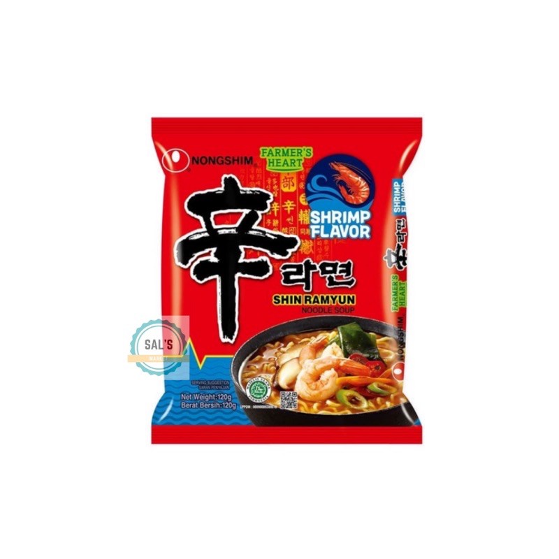 

Nongshim Shin Ramyun Shrimp Flavor HALAL 120 gr Noodle Soup Mie Instan Ramen Korea Rasa Udang