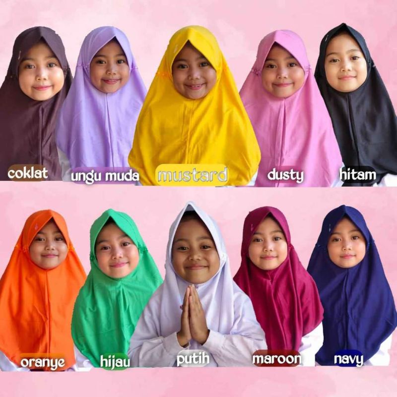 Jilbab Anak Sekolah / Jilbab Anak Serut / Jilbab Anak Kaos