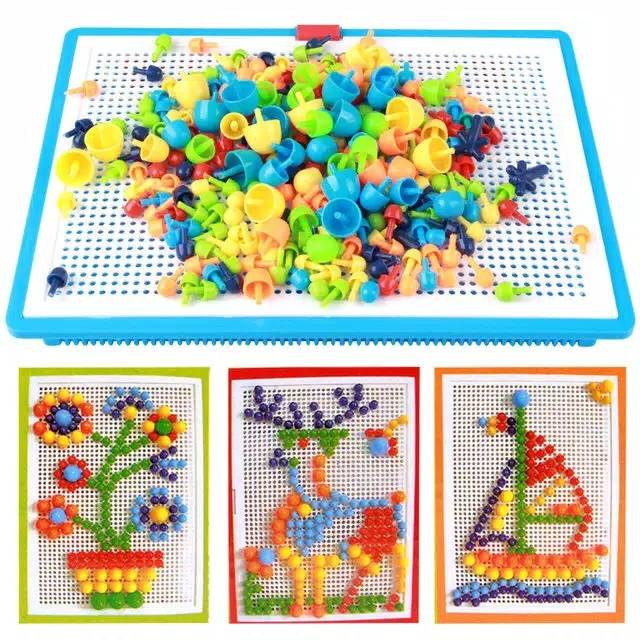 creative mosaic puzzle toys kids baby game mainan anak edutoys edu edukasi activity mosaik jamur