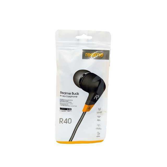Headset Realme Buds R40 Handsfree Stereo Bass Earphone  c1 c2 c3 c11 c15 Headphone + Mic audio jack-2