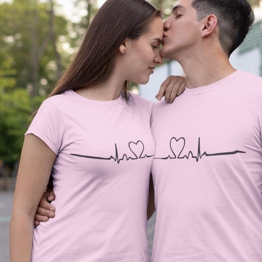Kaos Couple Heart Beat