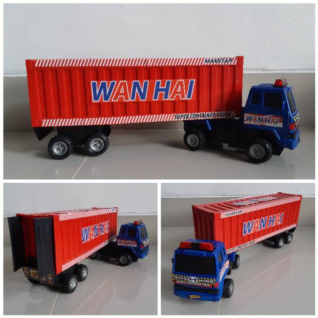 Mainan Truk Kontainer Peti Kemas Mobil Trailer Ekspedisi Anak Edukasi