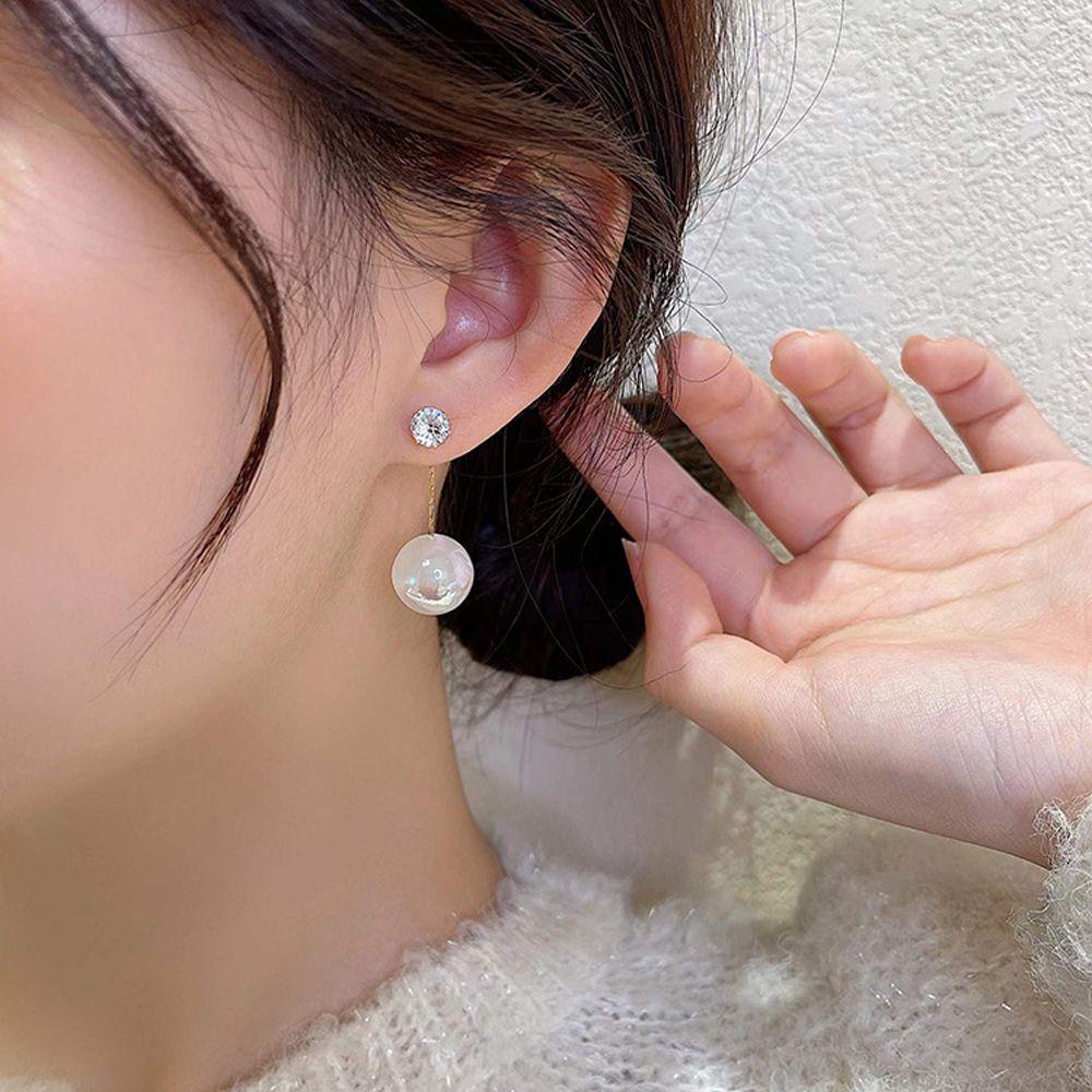 Mxbeauty Anting Wanita Elegan Manis Mewah Rumbai Gantung Belakang Fashion Perhiasan Gaya Korea Earrings