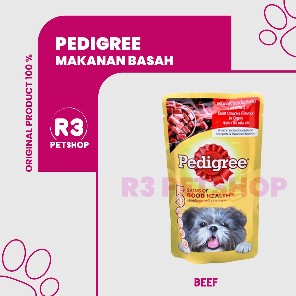 Makanan Anjing Pedigree Pouch 130gr Wetfood