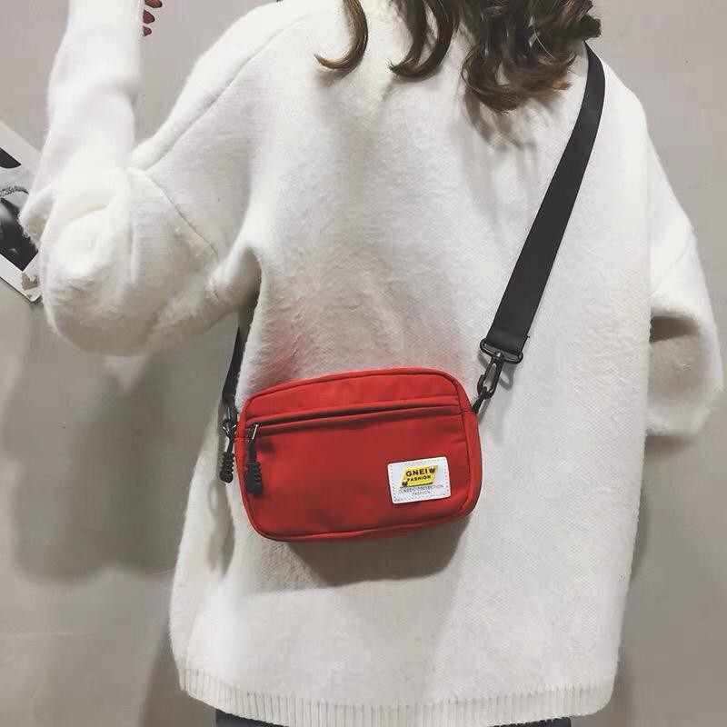 GNEI Sling Bag Tas Selempang Bahu Wanita Korea Slingbag Canvas Trend Kanvas Kekinian (RSL) NR