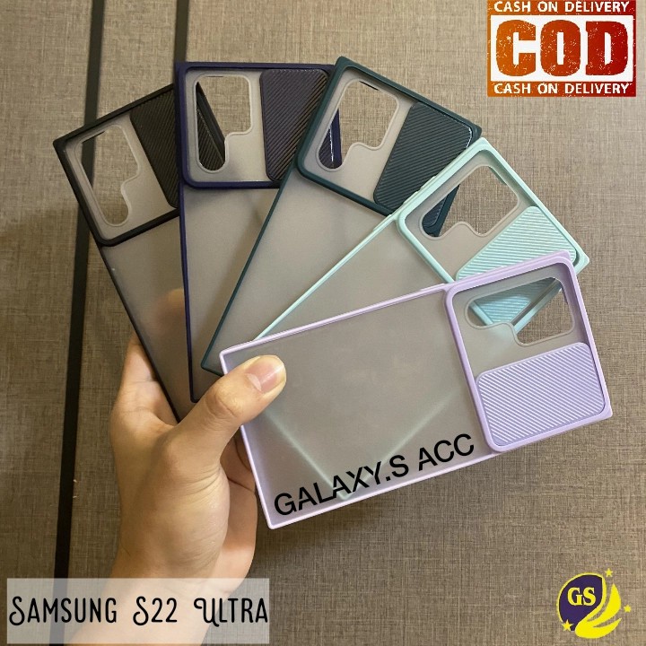 Case Samsung Galaxy S21 FE S21 FE 5G 2022 / S22 Ultra / S22 Plus / S22 Slide Case Protection Camera Candy Matte Sliding Casing Pelindung Kamera