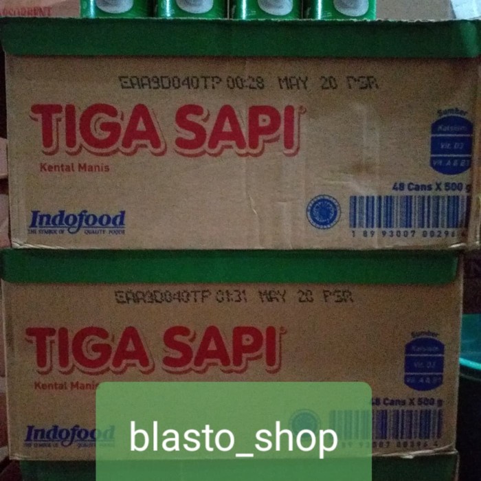 

( gojek/ grab) susu kental manis tiga sapi ( karton )