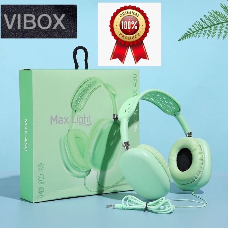 GROSIR HANDSFREE MACARON BANDO MAX 450 VIBOX EXTRABASS HEADPHONE