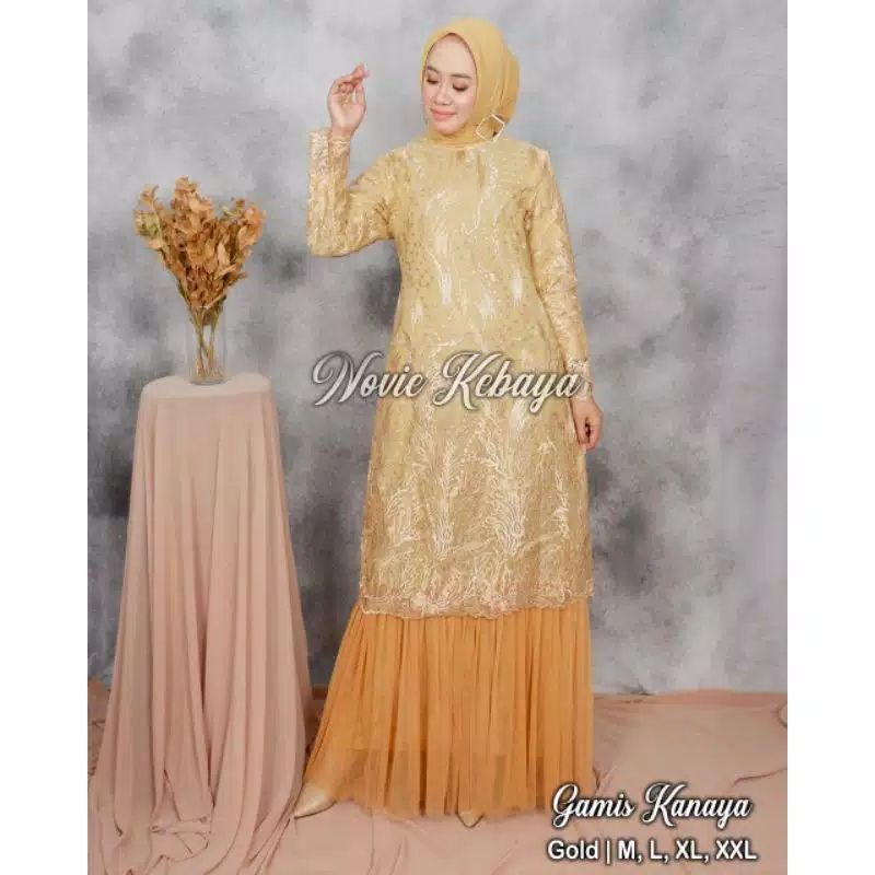 gamis brokat tile / gamis murah / gamis mewah / gamis pesta