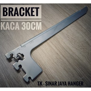 Bracket Kaca  30cm Ambalan Kaca  Breket Besi Display Siku 