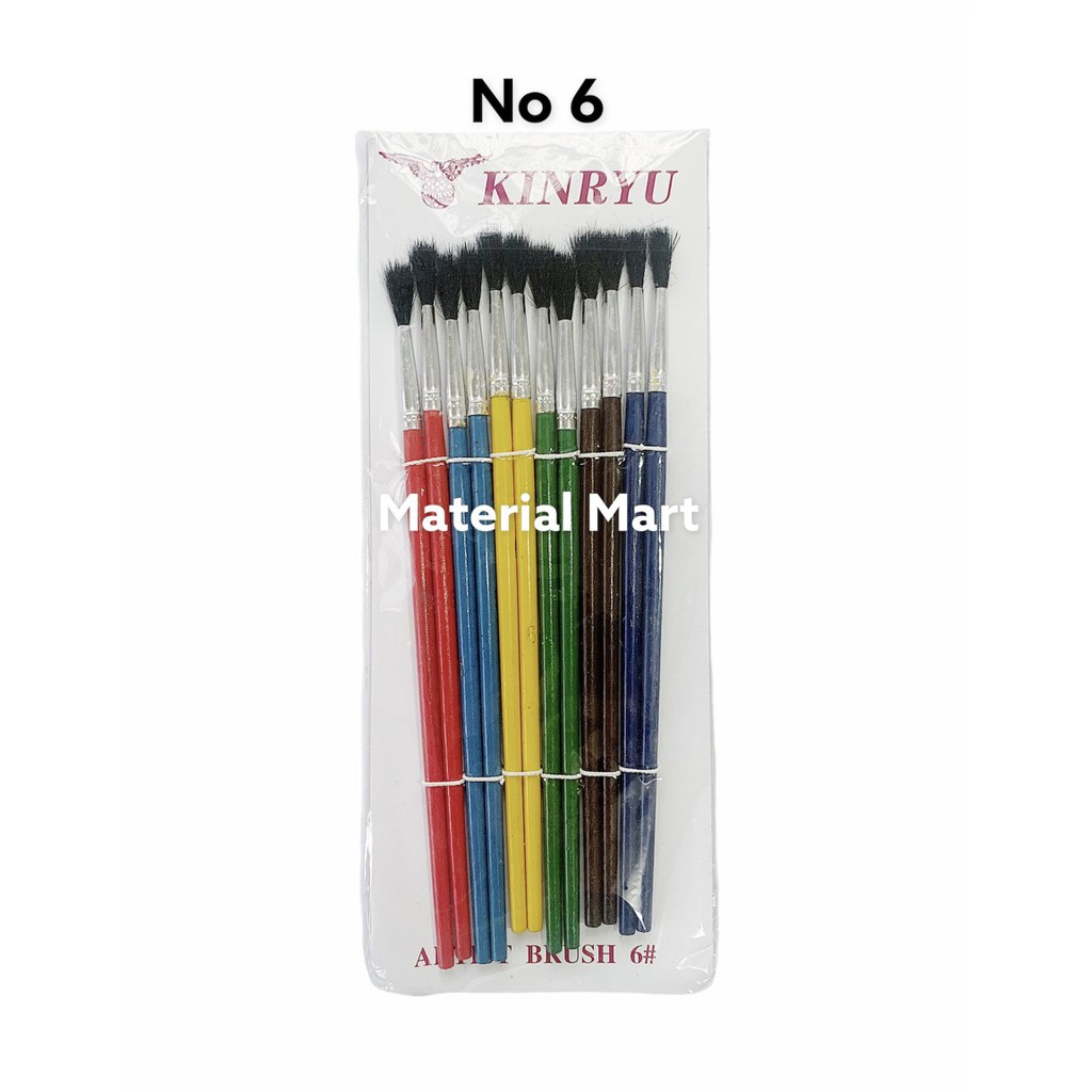 Kuas Lukis Set | Paint Brush | Kuas Cat Air Warna Warni | Alat Lukis | Material Mart