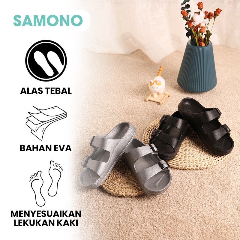 SANDAL FASHION Slip On Dewasa Unisex Anti Licin Sport - SAMONO SS003