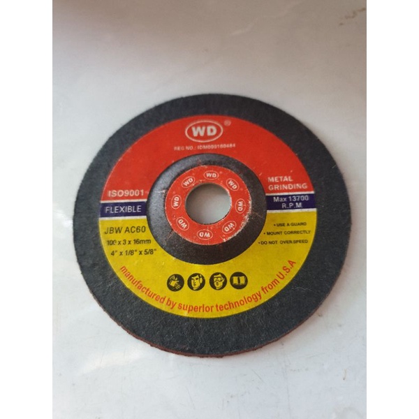 Batu gerenda flexible selep gosok dan potong WD 4"