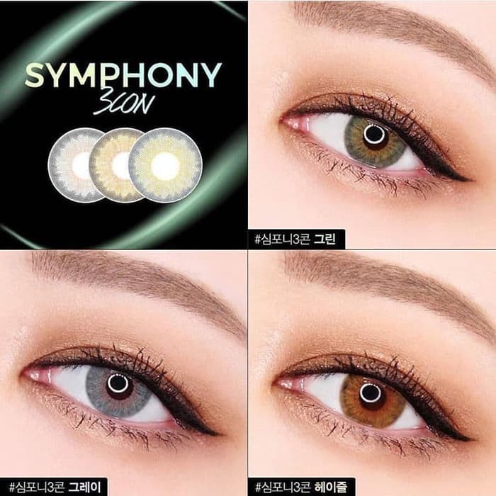 Softlens Princess Symphony (dupe O'Lens) Warna Gray Grey Olive Green Hazel Brown Soft lens Blackpink