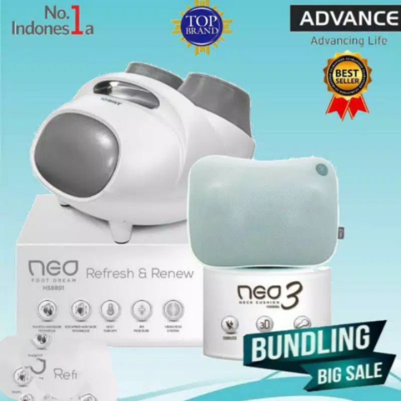 Alat Pijat Punggung  ADVANCE NEO NECK NECHUSION3 + Alat Pijat Kaki ADVANCE