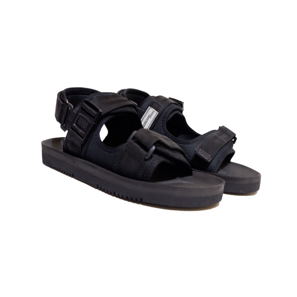 sandal kasual pria wanita volkerfootwear cutter fullblack mest