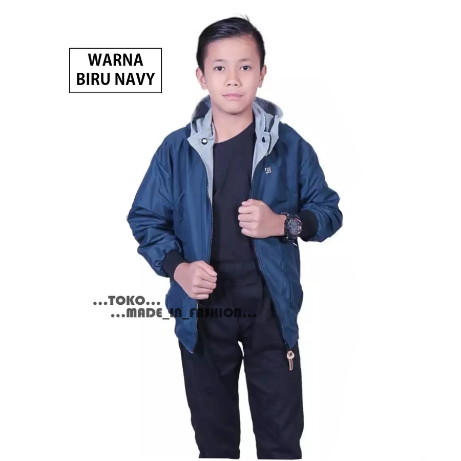 Jaket Anak Laki Laki Jacket Anak BB DC Bolak Balik Waterproof Style Outdoor/Jaket Anak Laki Laki Bolak Balik DC Distro Premium 4-15 tahun BISA COD