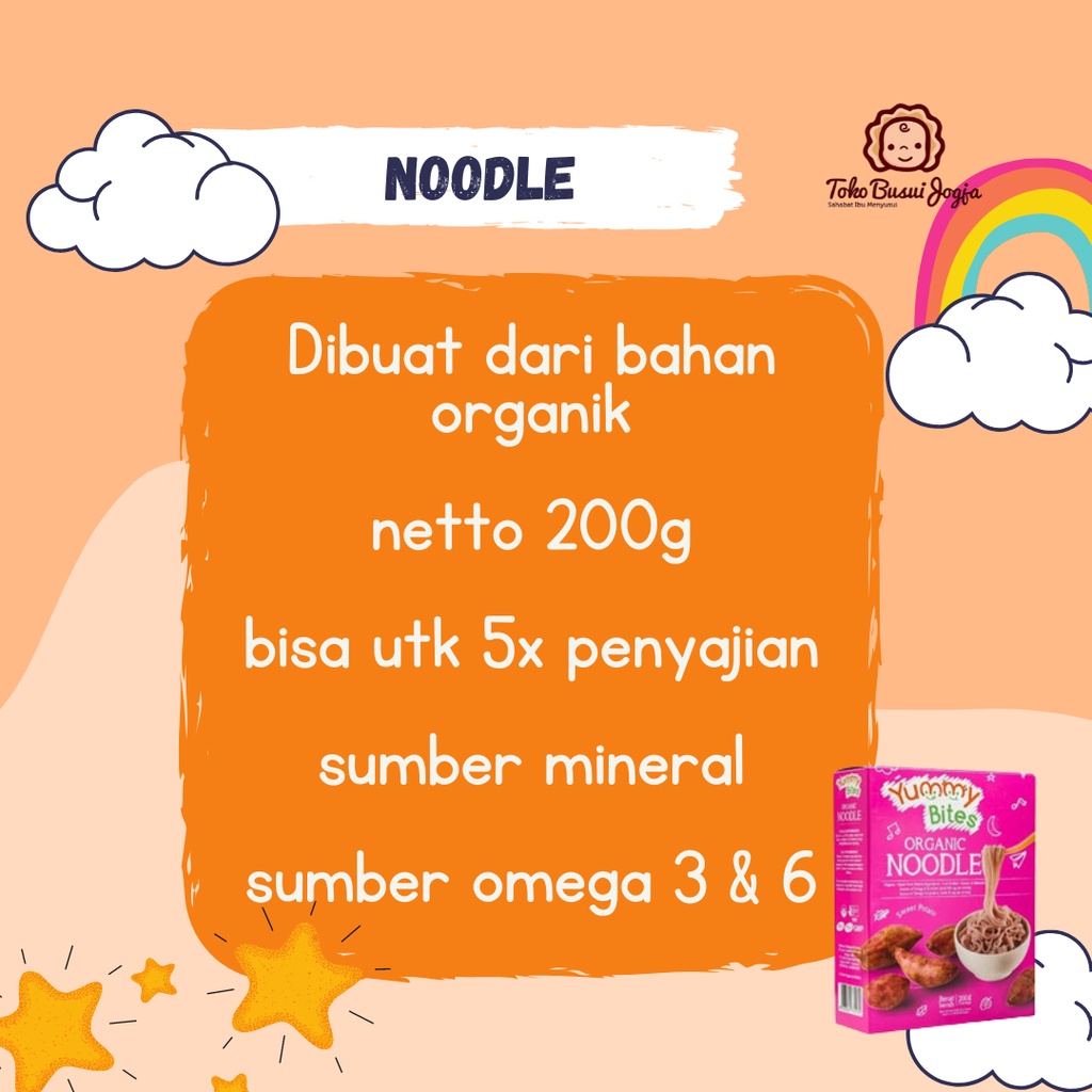 Yummy Bites Noodle Mie Bayi Organik Mpasi Organic Mi