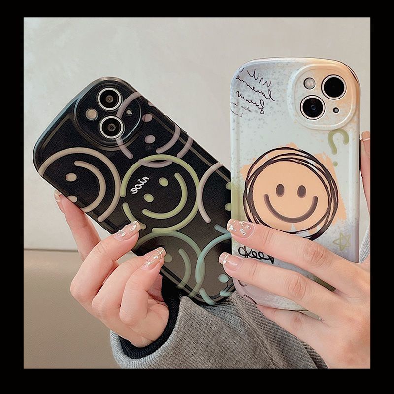 Case Motif Smiley Gaya Jepang Dan Korea Untuk iPhone 12 13 11 Pro Max X Xs Max Xr ijnj