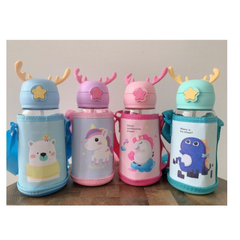 Botol Minum Anak 600ml Tanduk Rusa Pouch ( SARUNG ) | Botol BPA Free