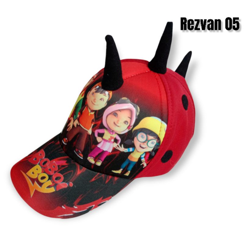 TOPI ANAK KARAKTER BOBOIBOY TANDUK,TOPI ANAK PRINT DEPAN ,TOPI ANAK USIA 2-7TAHUN-6