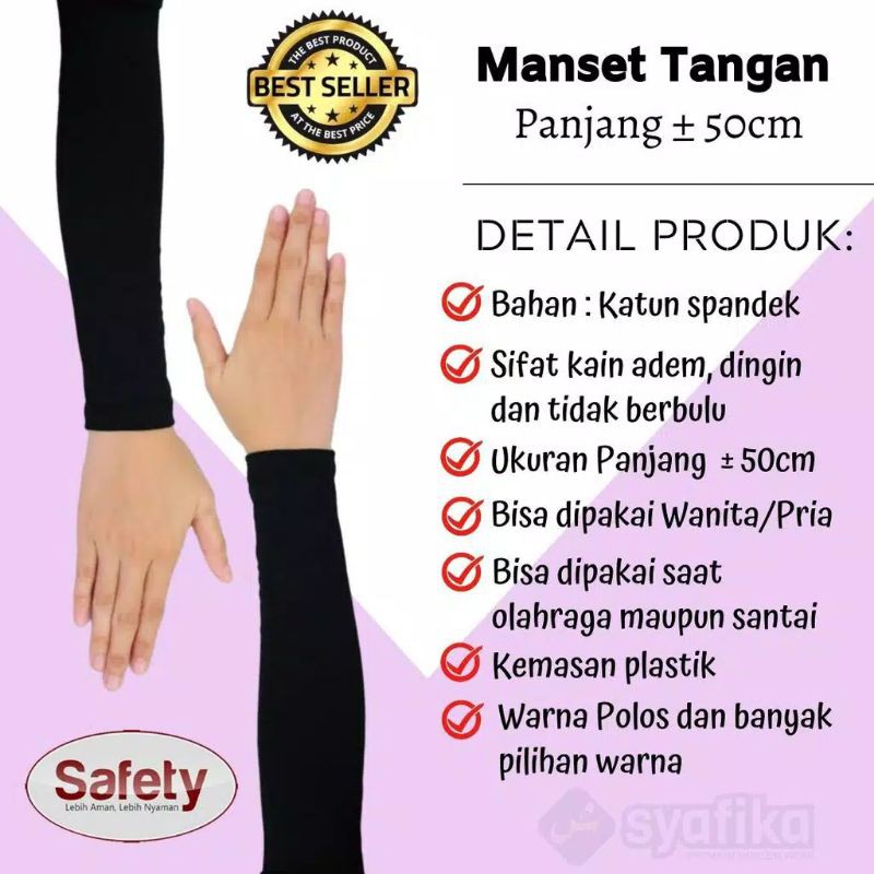 MANSET TANGAN PANJANG 50 CM WANITA / DEKER TANGAN PRIA BAHAN KAOS ADEM DAN NYAMAN