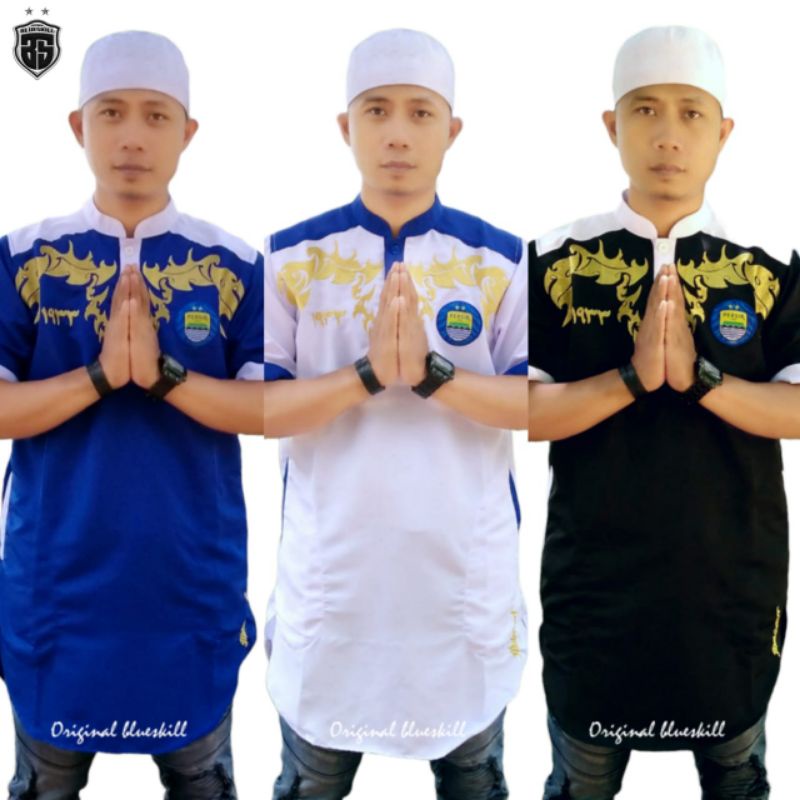 Koko persib / Gamis persib / Kurta persib / Koko pakistan persib / Koko pakistan / Koko muslim / Gamis muslim persib bordir terlaris / kurta original blueskill