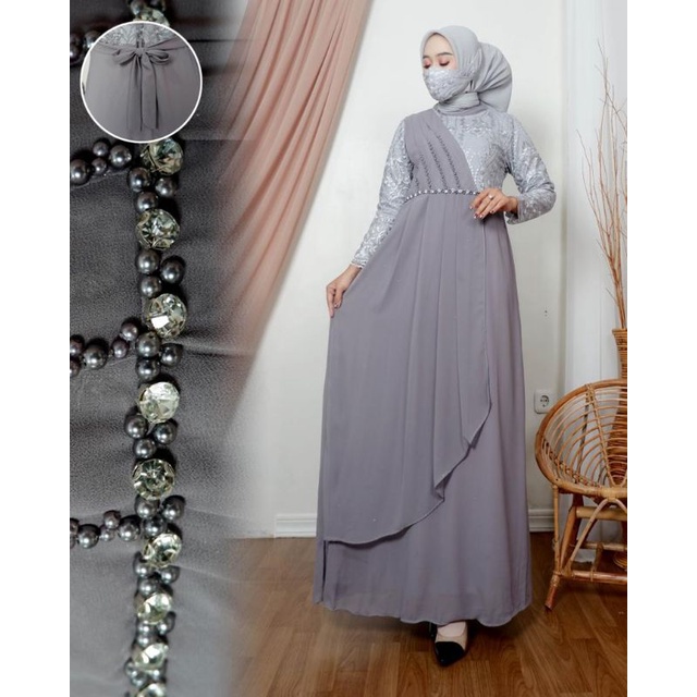 COD GAMIS BROKAT MIX CERUTY BABY DOLL GAMIS MIKAELA DRESS MODEL TERBARU