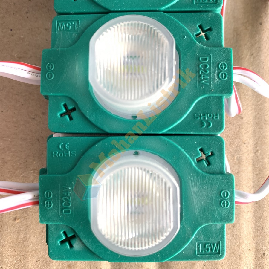 Lampu LED Modul 1 Mata DC 24 Volt 1.5 Watt Strip Mata Jumbo LED Module 24V - Hijau