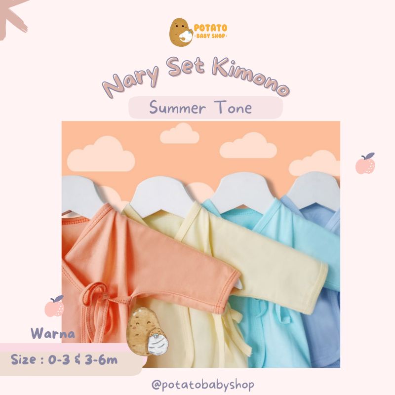 Nary Kimono Set Summer Tone ( 0-3m &amp; 3-6m)