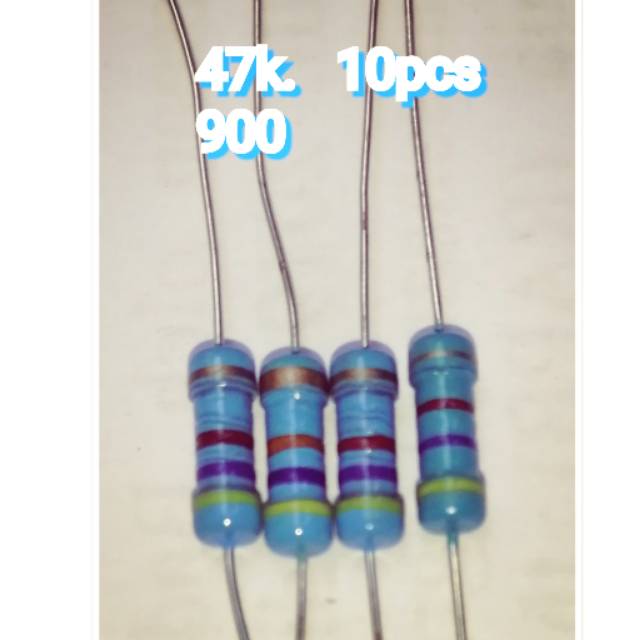 Resistor 47k. 10.pcs 900. 1/2 setengah wat. Power ampli / elektronik / kit driver