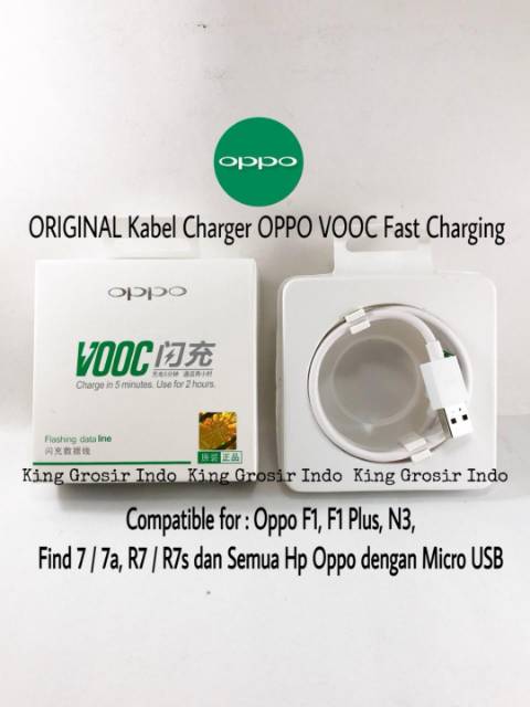 Kabel Data OPPO VOOC Fast Charging Original 100% Micro 7 Pin Usb Cable Data Oppo Vooc