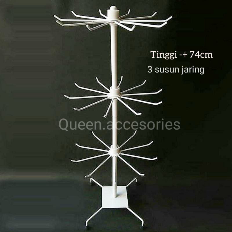 Ram 3 susun putar besi kuat matahari display rak cfd toko konter hp pulsa masker