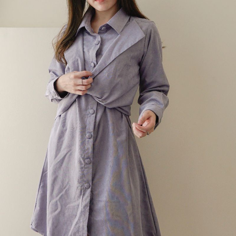 Avore - Seora Dress in Lavender - Dress Wanita