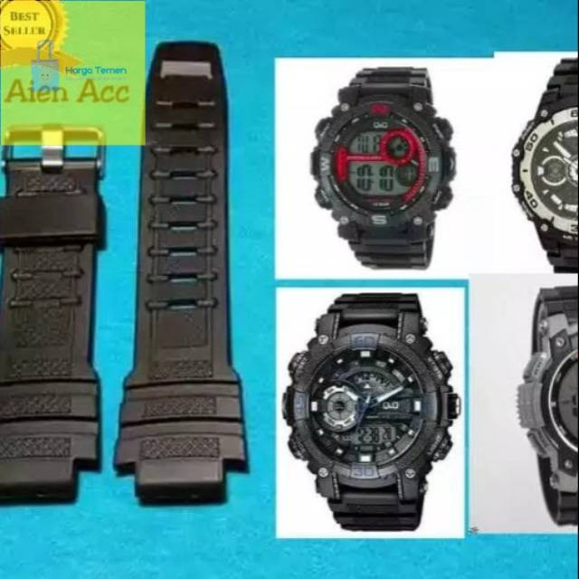 Tali Strap q&q gw87 Rubber Strap tali jam tangan qnq gw87