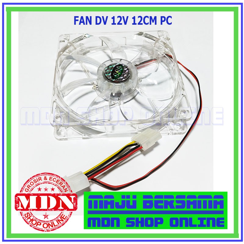 Kipas DC 12v 12cm fan komputer lampu