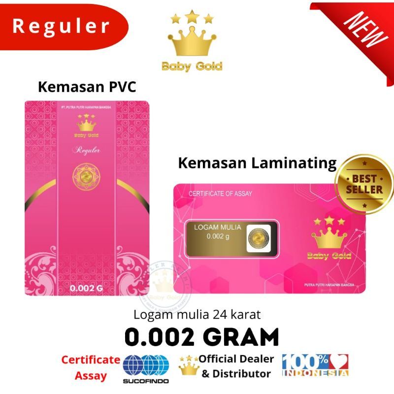 Baby Gold 0.002 Gram . Emas Mini . Logam Mulia