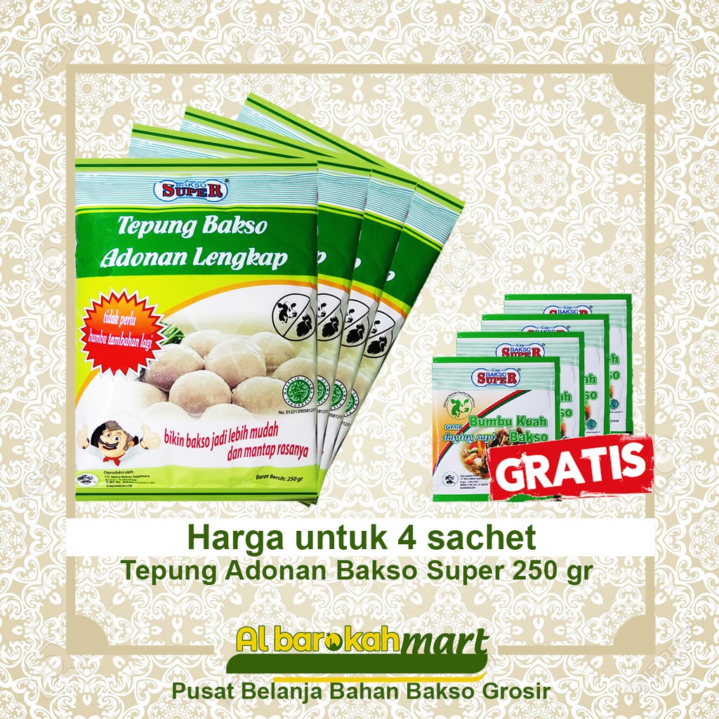 

Adonan Bakso Super 250 gr [4 sachet]