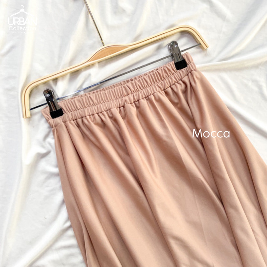 ROK POLOS MAYUNG PREMIUM / BASIC SKIRT / ROK PERREMPUAN / SKIRT / M FIT TO XLL-Mocca